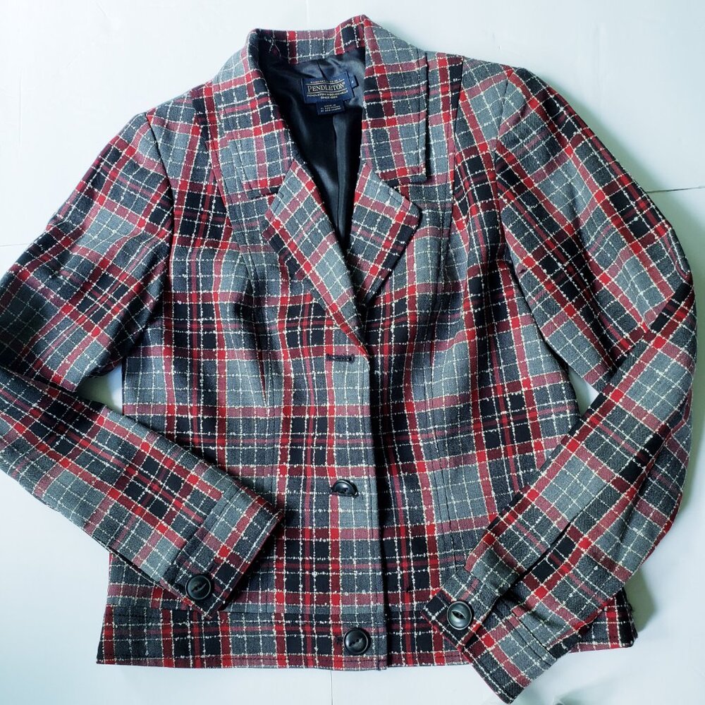 Pendleton Virgin Wool Plaid Lightweight Blazer Ja… - image 3